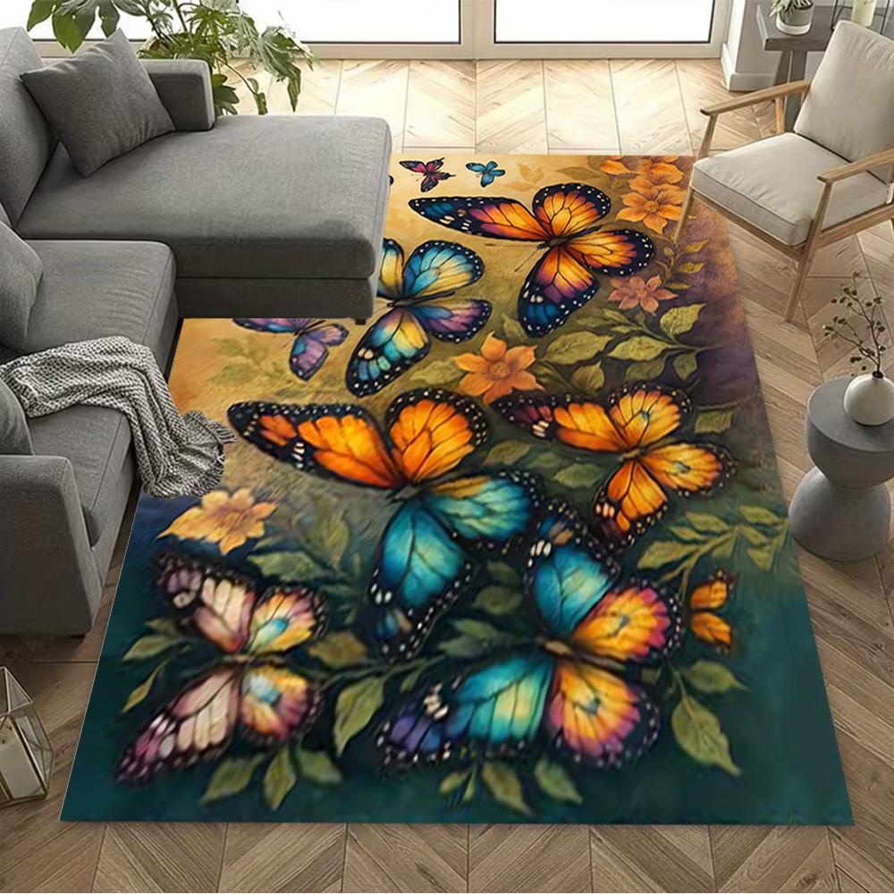 1pc Butterfly Design Home Carpet Non-slip Office Decor Gift Living Room Bedroom