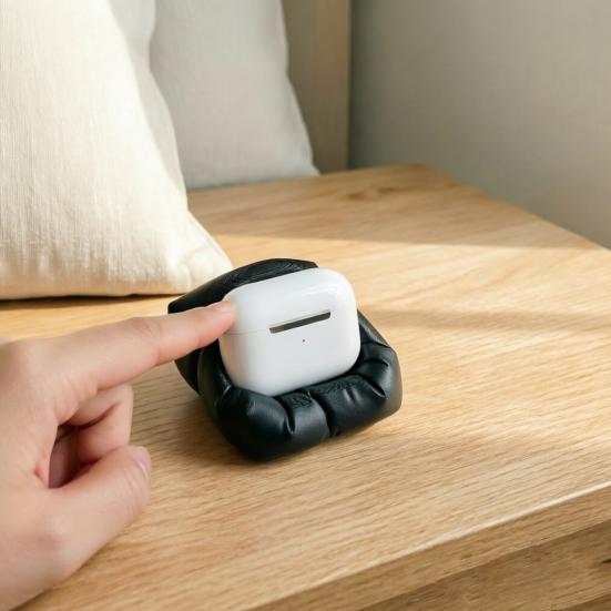 One-piece Headphone Holder 3D Printed Pillow-Shaped Stand, Cute Desk Organizer for Earbuds Study Stand Charging Case, Anti-Slip Stable Display