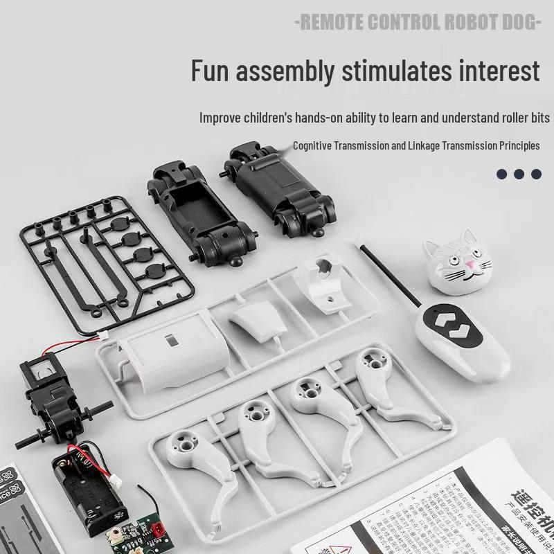 Solar-Powered Remote Control AI Robot Dog - DIY Educational Toy for Kids