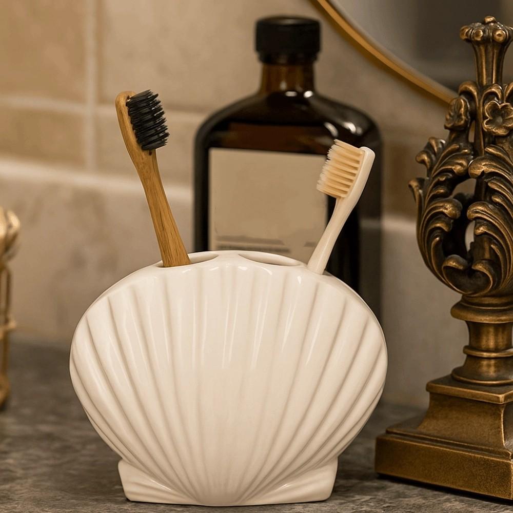 Ceramiczny uchwyt na szczoteczki do zębów w kształcie muszli Kreskówkowy stojak do przechowywania w łazience Pokój dziecięcy