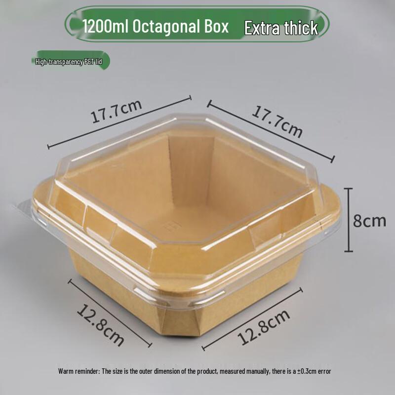 Disposable Kraft Paper Octagonal Takeaway Food Container