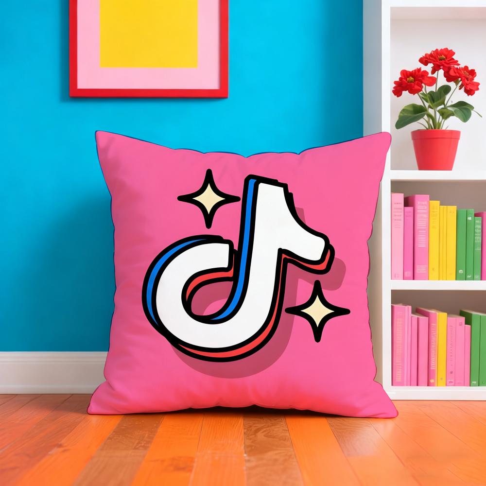 T-tik-t-Tok Fashion Pillow Case Pillow Case Plush Fabric Soft Double Sided Print Home Sofa High Quality Cushion