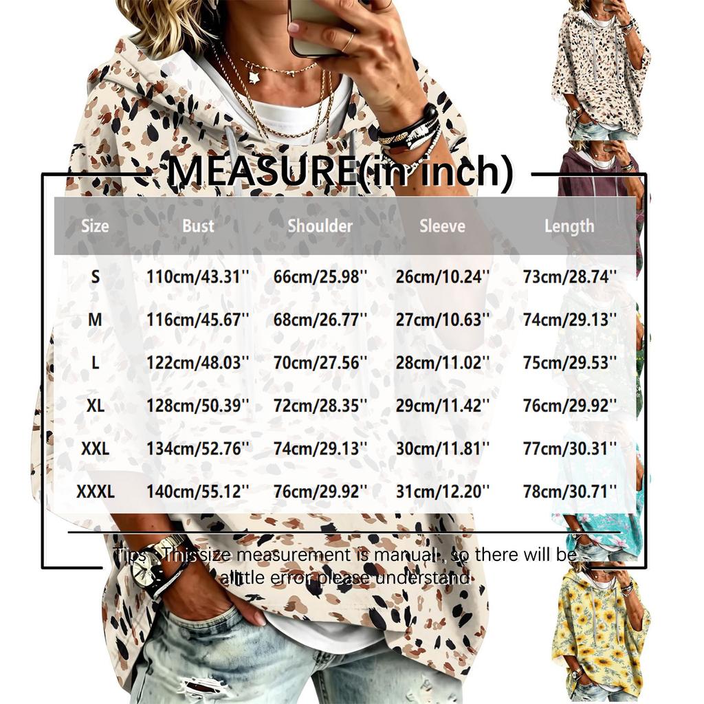 Women's Vintage Floral Print Hooded Pullover Top with Three-Quarter Sleeves for Casual Everyday Wear