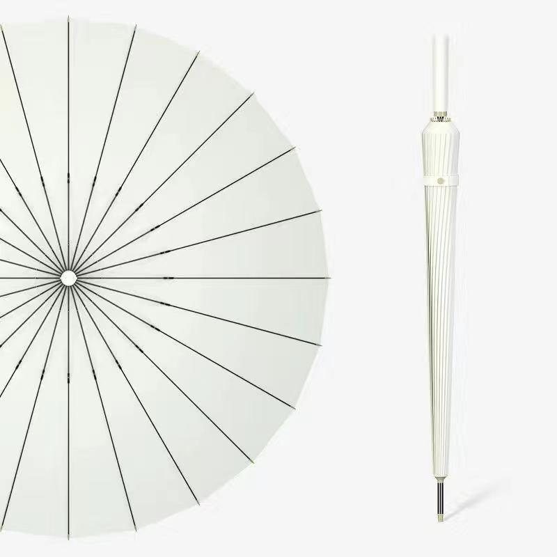 24 Bone Long Handle Umbrella Enlarged Thickened Sunny Rainy Dual-use Extra-large Black Sun Protection Automatic Umbrella