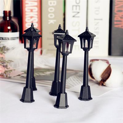 4pcs Artificial Street Lamp Miniature Post Lights Dollhouse Street Light  DIY Home Decoration