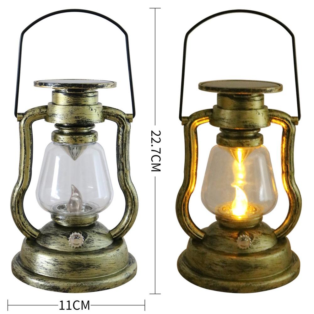 Lanterne solaire d'extérieur, lanterne suspendue vintage avec flammes dansantes réalistes, veilleuses LED pour jardin, terrasse, cour, chemin