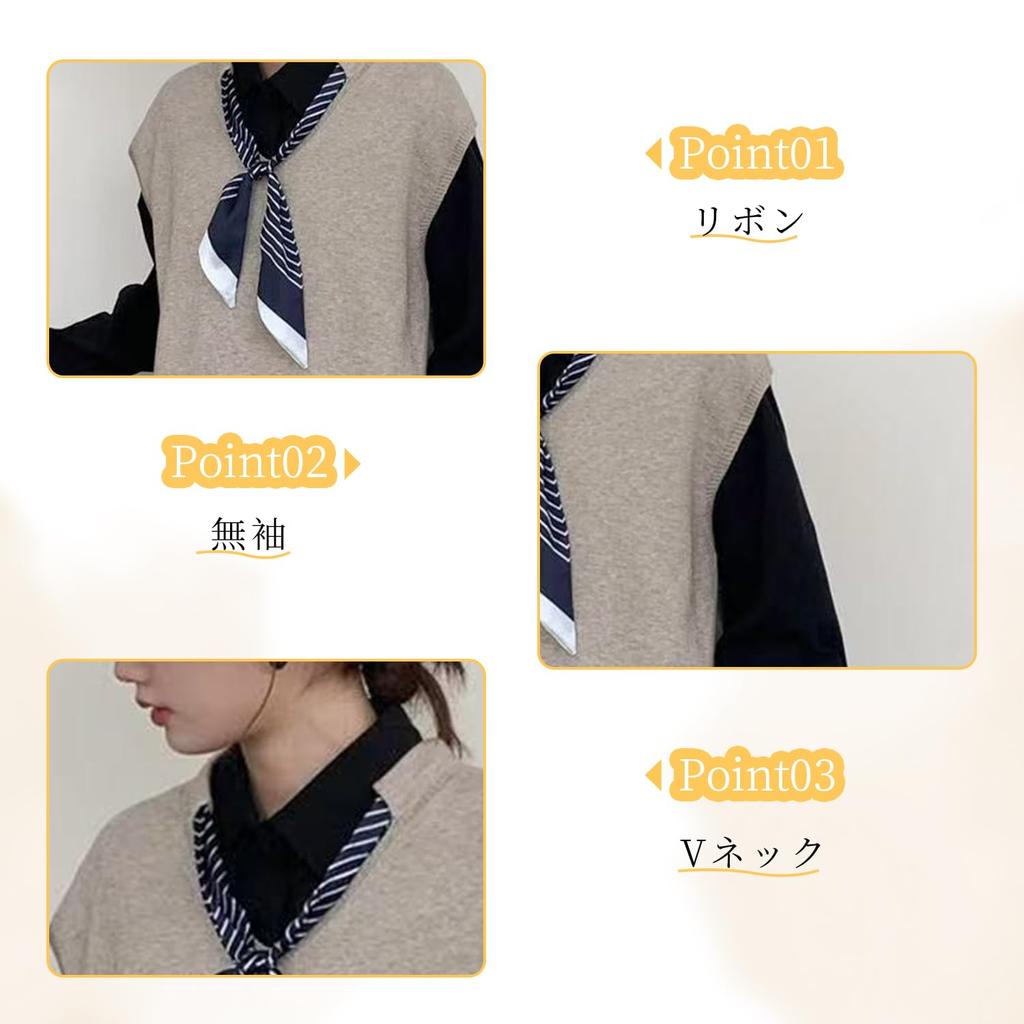 H2four Long Knit Vest Dress with Solid Layered Perfect for Office Winter Women's V-Neck, Ribbon, Sleeveless, Warm, Figure-Flattering, Slimming,