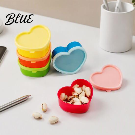 Durable Kitchen Storage Containers Reusable Box Lids with 5Pcs Mini Stackable Plastic Minimalist Solutions Heart/Square/Flower Shape Food Organizer