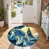 Unicorn Round Area Rug Suitable for Game Room Hallway Balcony Decorate room Antislip Round Carpet Decorate Offices Best for Christmas
