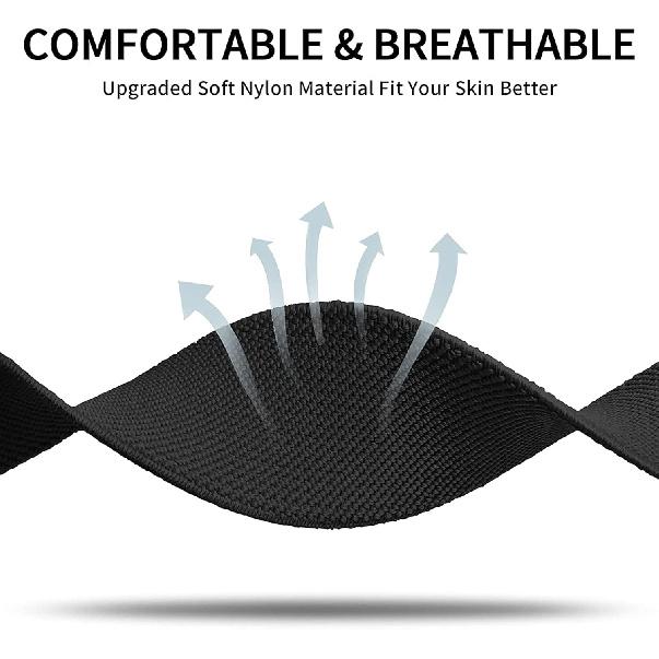 Compatible for Moto Watch 120 Bands, 18mm, 20mm, 22mm Stretch Elastics Nylon Adjustable Replacement Strap Accessories for Men & Women Compatible for