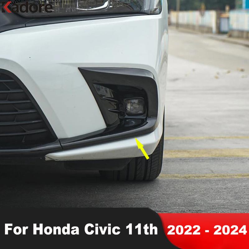 For Honda Civic 11th Sedan   2024 Carbon Fiber Car Front Fog Light Lamp Cover Trim Head Foglight Bezel Trims Accessories
