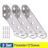 30/1set Corner Brackets Stainless Steel Furniture Angle Shelf Connector with Screws Cabinet Support Fixing Frame Corners Brace