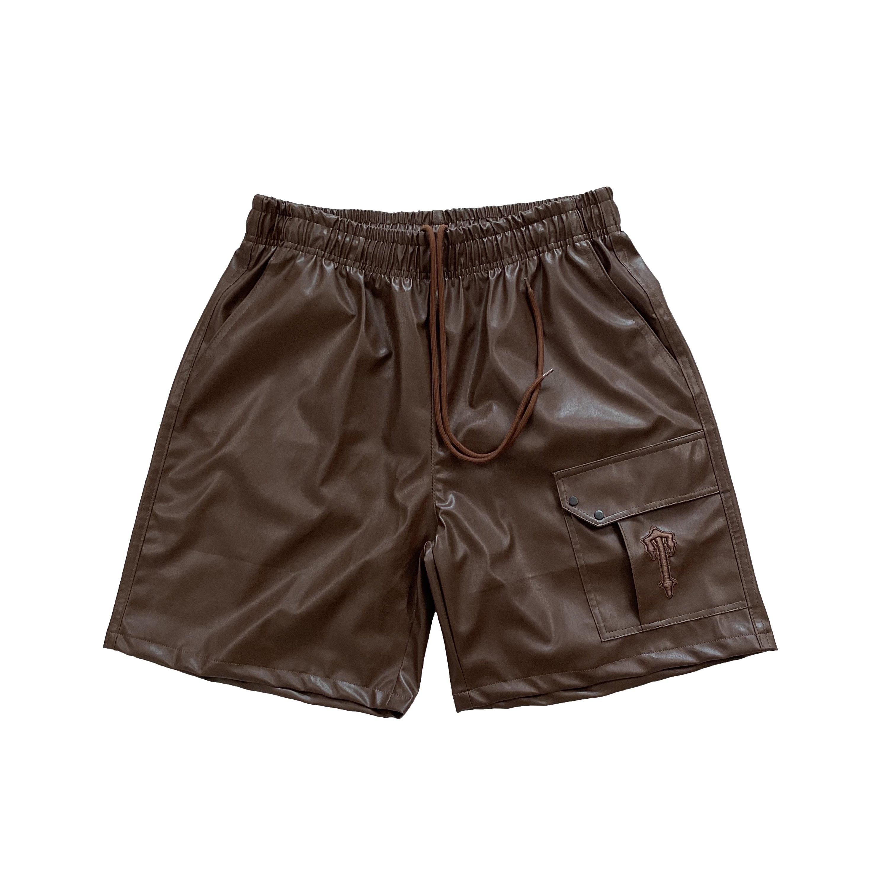 

Trapstar London 2025 New Summer American Leather Logo Embroidered Shorts, Loose Casual Straight Leg Shorts XL
