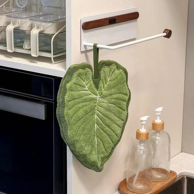 Leaf Hand Towel Soft Absorbent Towel Monstera Alocasia Leaf Leaf Hand Towel with Hanging Loop