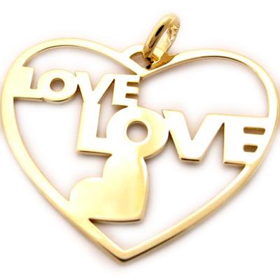 [K9329] - Gold Plated 'Love' Pendant