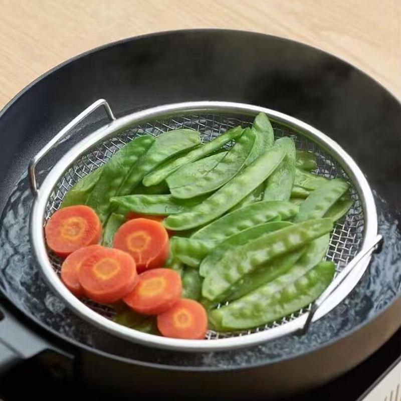 Stainless Steel Filter Tray,Reusable Round Mesh Basket,Frying Grilling,Kitchen Strainer,Fruit Vegetable Water Filter Basket