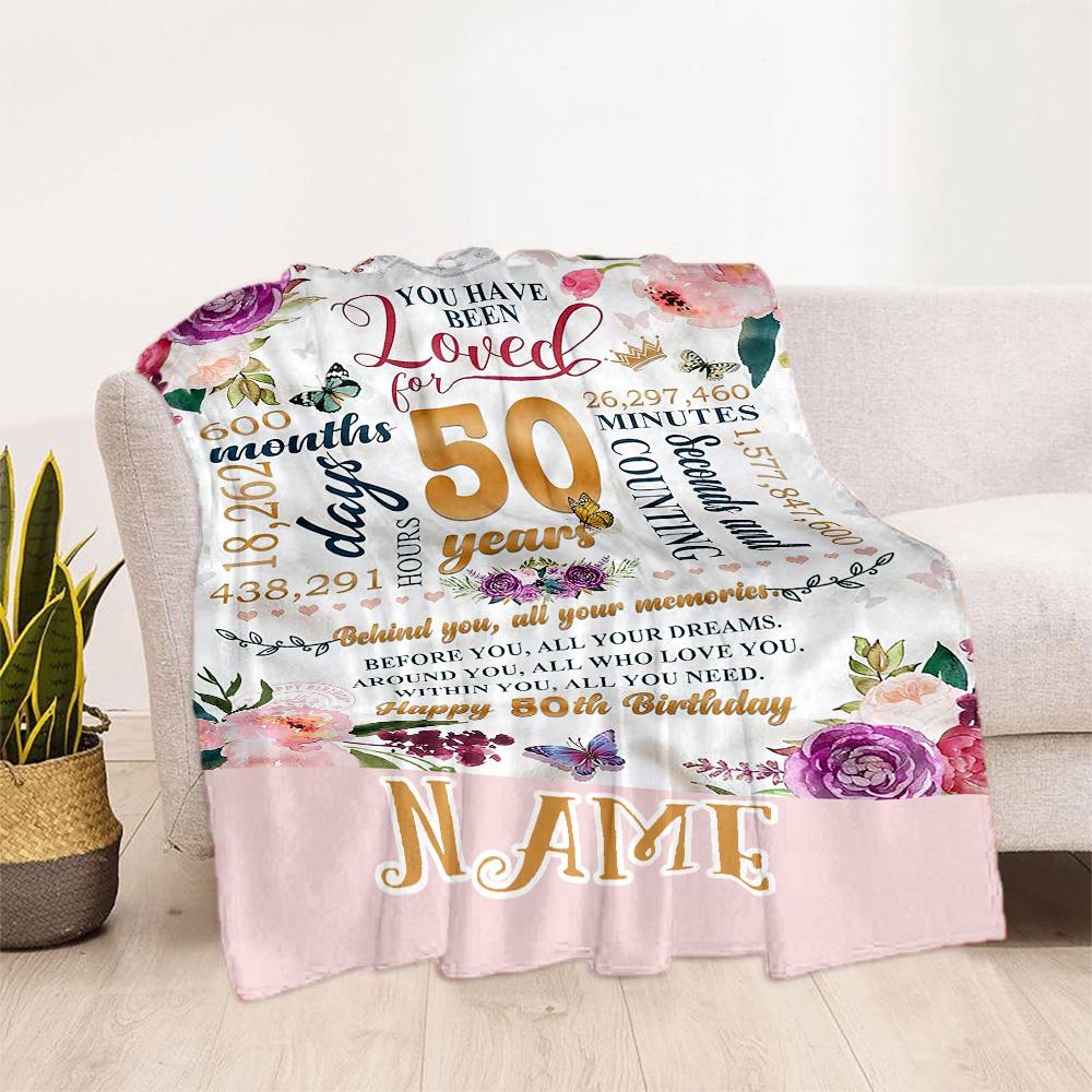 Birthday Style Customize Your Name Blanket Cozy Customizable Blanket Ultra-Soft Versatile for Nap Living Room Livingroom Chair All-Season Use