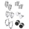 Bluelans Küpe Çelik Küpe Çiftleri Paslanmaz Unisex Takı Huggie Stud 6