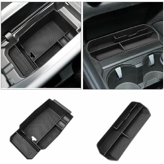 2025 4Runner Center Console Organizer for 2025 6th Gen Toyota 4Runner Accessories ABS Material Armrest Console Glove Tray Compatible with 2025 Toyota