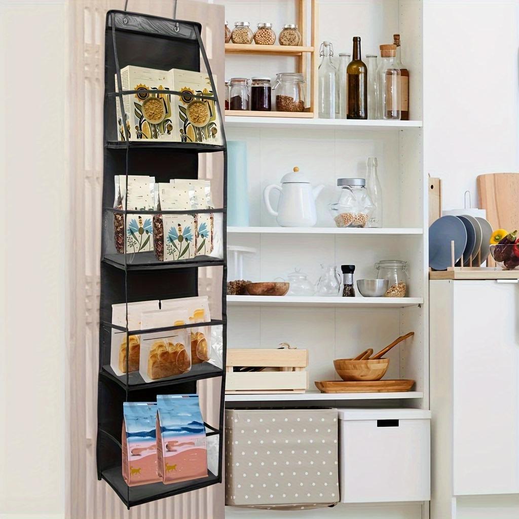 4Layer Storage Bag Foldable Hanging Organizers for Bathroom Behind Door Snacks Toys Clothes Storage Accessories Closet Organizer