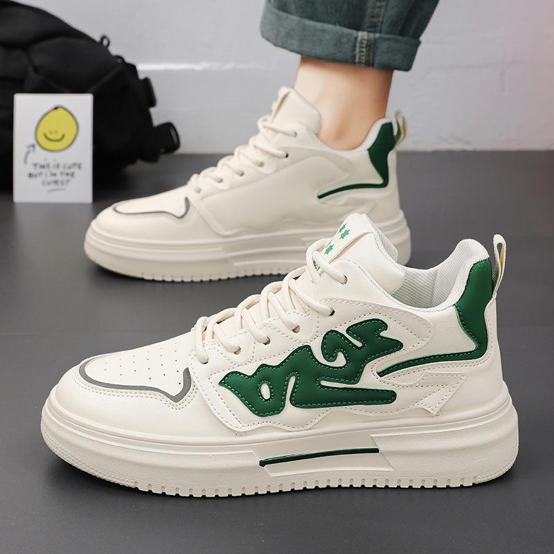 

Spring men s shoes new breathable high-top shoes men s Korean version trendy versatile little white shoes platform sports casual board shoes 39