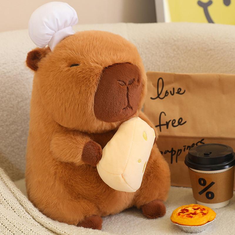 Toy Capybara Plush Animal Doll Shoulder Bag Chef Costume Children Holiday Gift