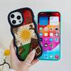 Kurdistan Flag Wavy Edge TPU Mobile Phone Case for iPhone 17 16 15 14 13 12 11 Air Pro Max Plus Colorful Cover