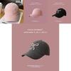 Sweet And Cute Korean Bowknot Baseball Cap Romantic Pink Soft Brim Hat For Girls