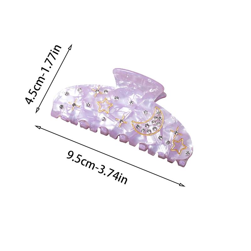 1pc New Star Moon Acrylic Claw Clip with Freshwater Diamond Design for Elegant Updo Hair Clip