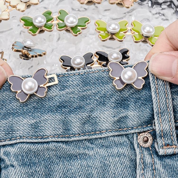 Pearls Butterfly Waist Fitness Buckles 3Pcs Adjustable Waist Reducers For Jeans And Trousers Women Wardrobes Essential