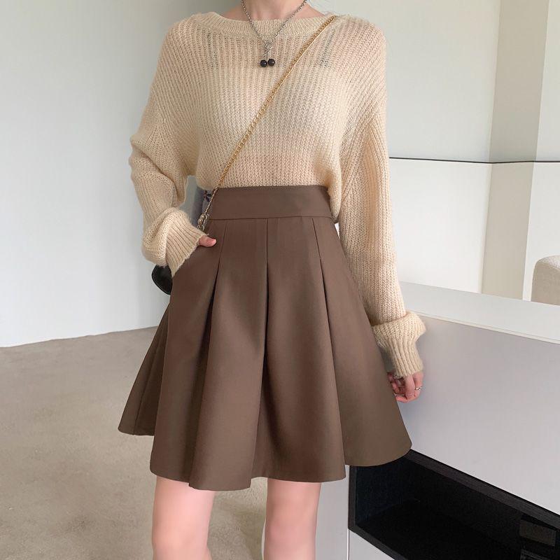 

Plus Size Spring & Summer Pleated High Waist A-line Skirt for Women XL (Recommended for 120-135 lbs)