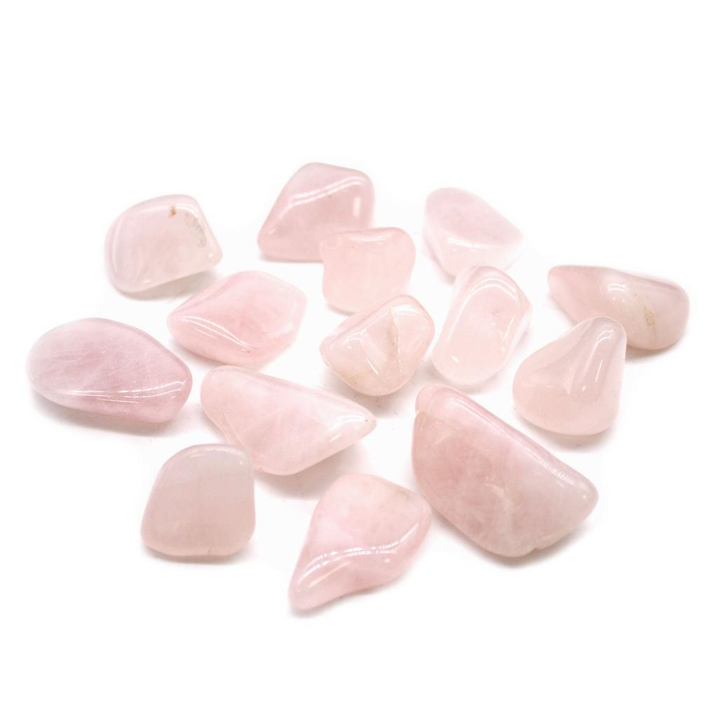 Rose Quartz Tumbled Stones, 24 Pieces