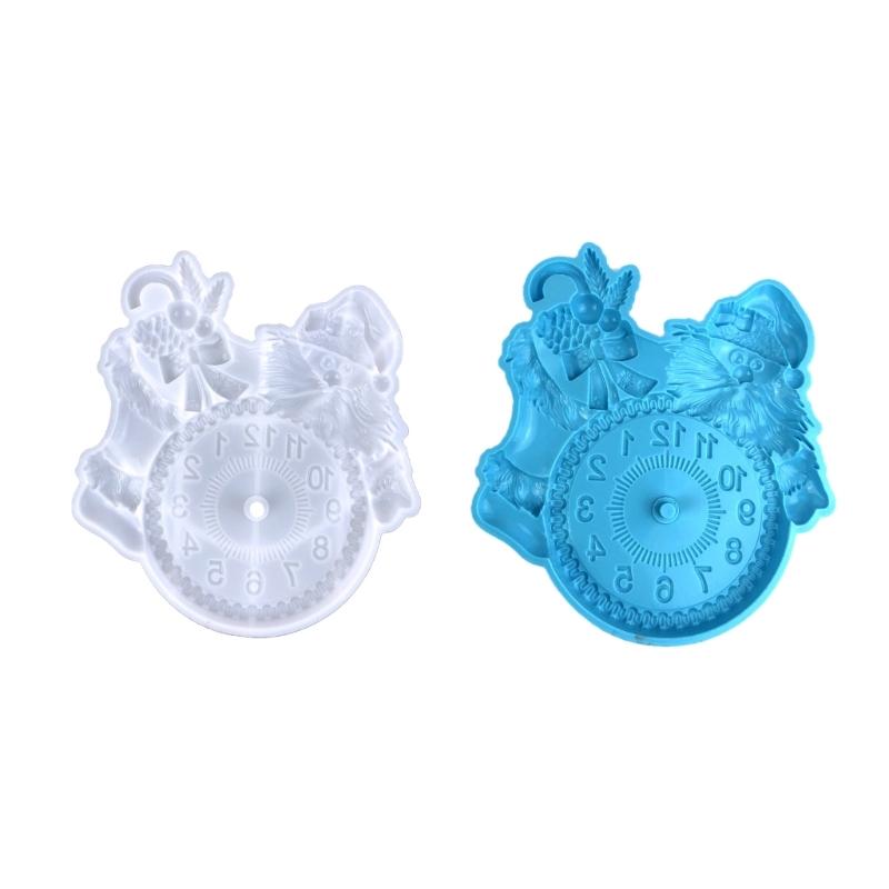 Santa Clocks Silicone Mold Flexible Clock Epoxy Resin Mold DIY Christmas Crafts Home Decoration Mold for DIY Wall Decor