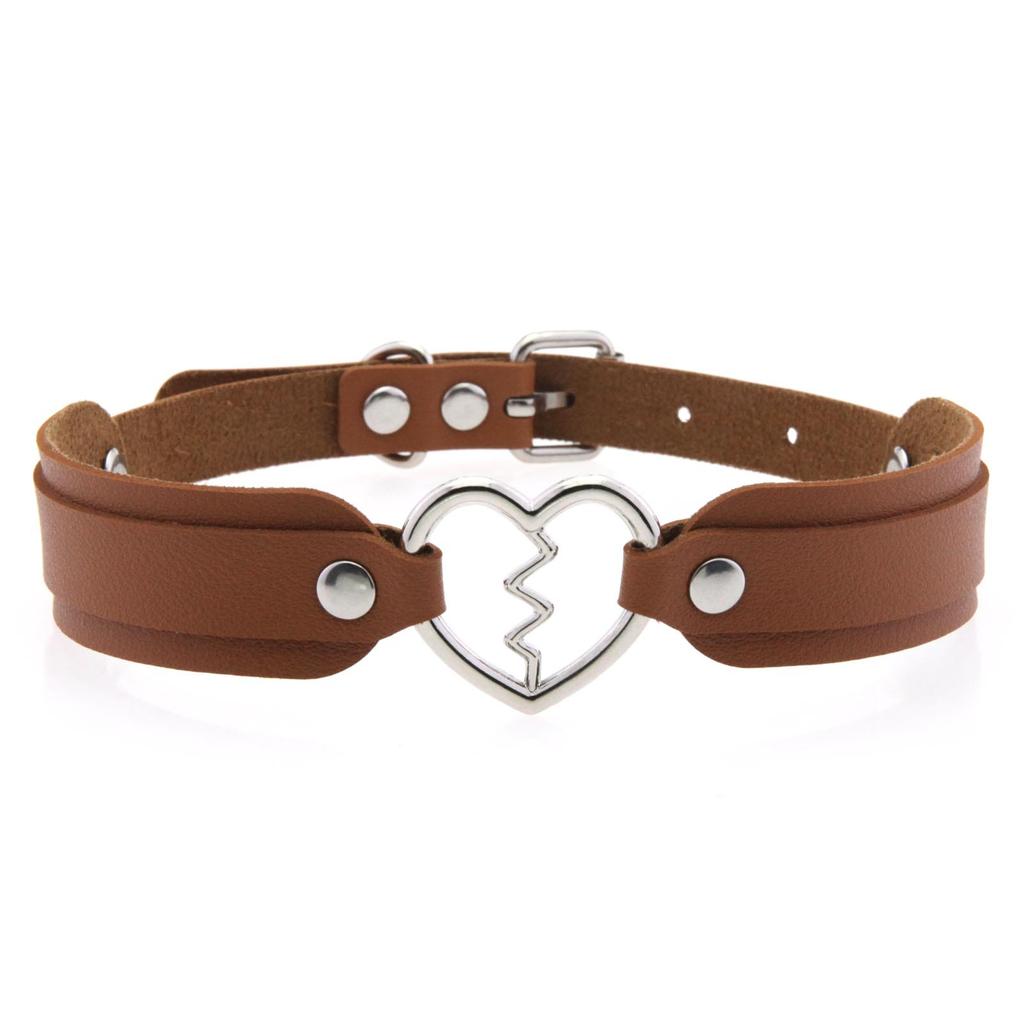 Collane con Ciondolo a Cuore Gotico Sexy alla Moda Vintage Gioielli Regalo Cuore Gotico in Pelle Collana Choker Punk da Donna Harajuku