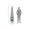 HOMCOM Sapin De Noël Artificiel, Enneigé, Design Étroit, Ignifuge, 210 Cm, Vert/blanc