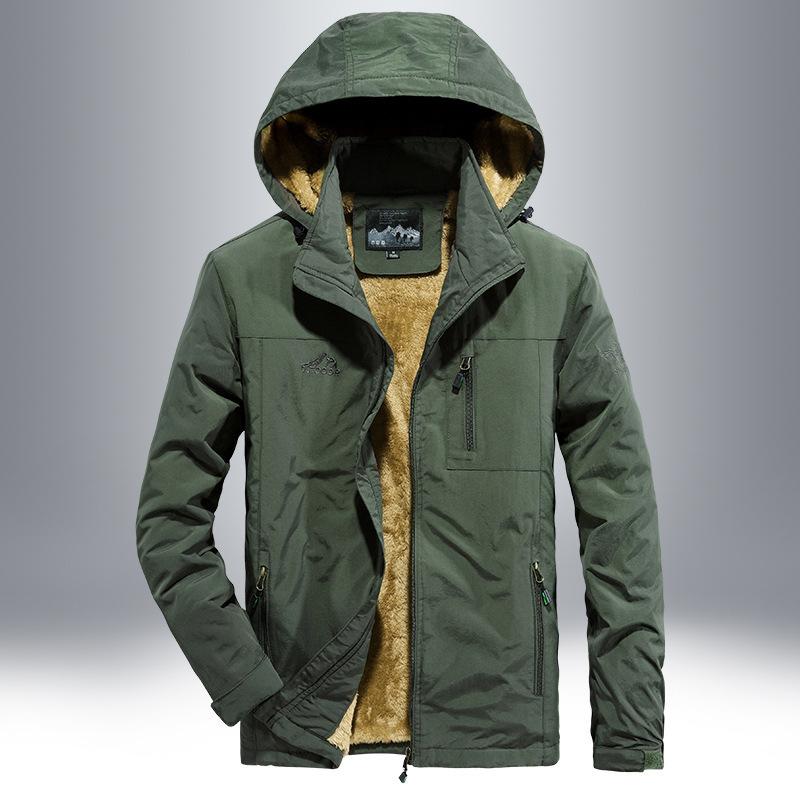 Autumn and Winter New Men's Fleece Thickened Jacket Youth Loose Large Size Casual Top Jacket Clothes