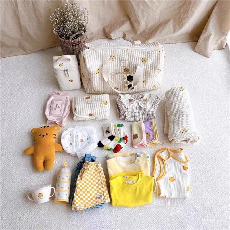 Korean Little Bear Large Capacity Travel Tote and Crossbody Bag