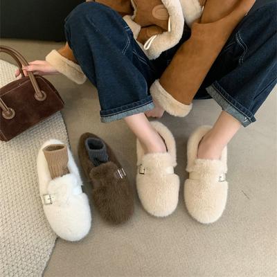 Mao Mao Shoes for Women's Winter Wear 2025 New Spring and Autumn Models with Thick Soles and an Inner Height Increase of 5cm, Piled Bean Cotton Shoes