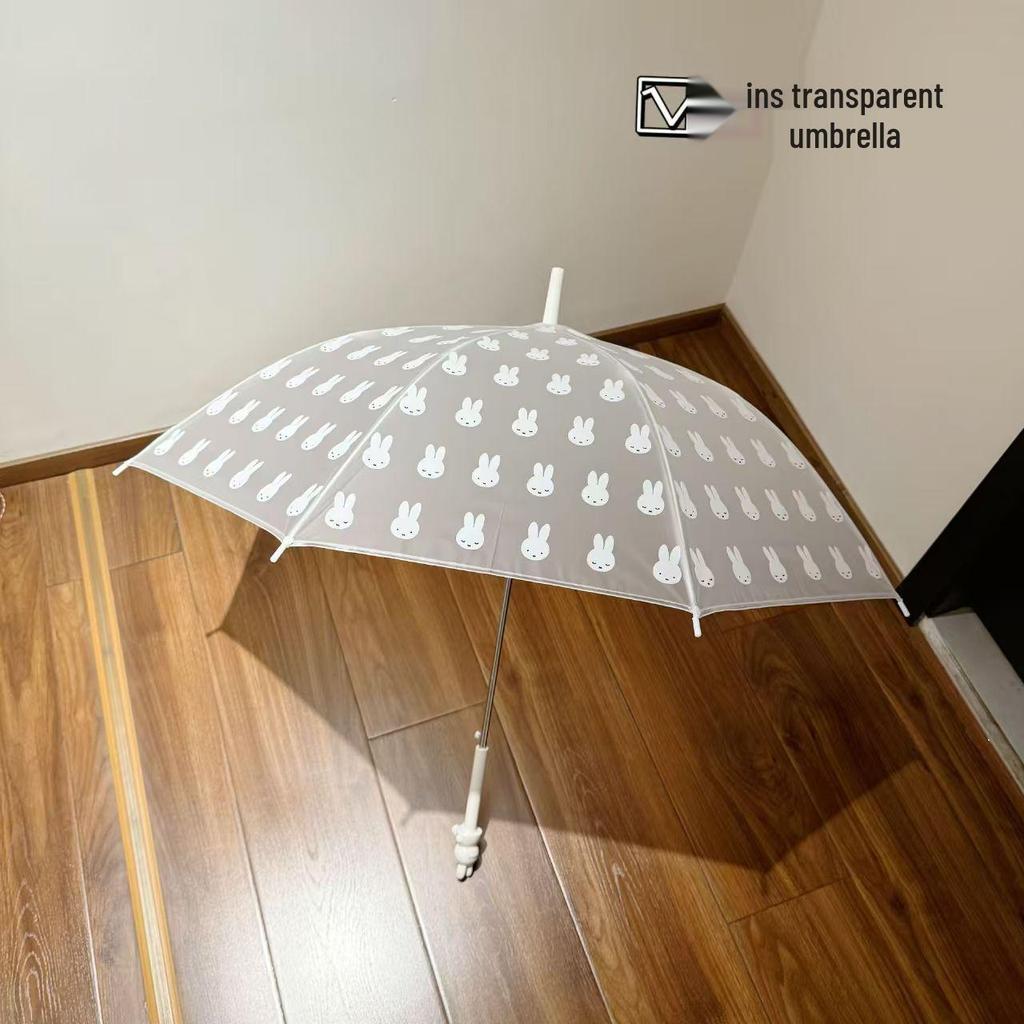 Miffy Ekologiczny Kreskówkowy Przezroczysty Parasol z Długim Uchwytem dla Dzieci
