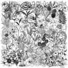 50 Black and White Plant Stickers Package Waterproof Transparent PET Hand Account Flower Material Decorative Guitar Notebook