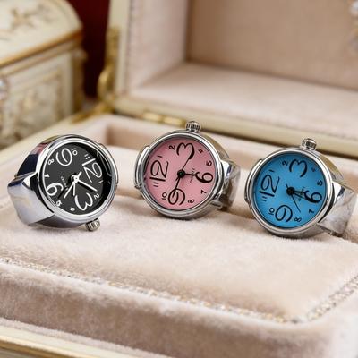 New Creative Ring Watch Circular Dial Alloy Shell Finger Watch for Men Women Couple Hot Selling
