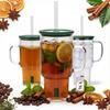 Stanley Big Glass Bottle Mug 1.1L Transparent With Lid And Straw