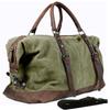Vintage Wojskowe Płótno Skóra Męskie Torby Podróżne Bagaż Podręczny Torby Męskie Torby Duffel Podróżna Torba Tote Duża Weekendowa Torba Nocna
