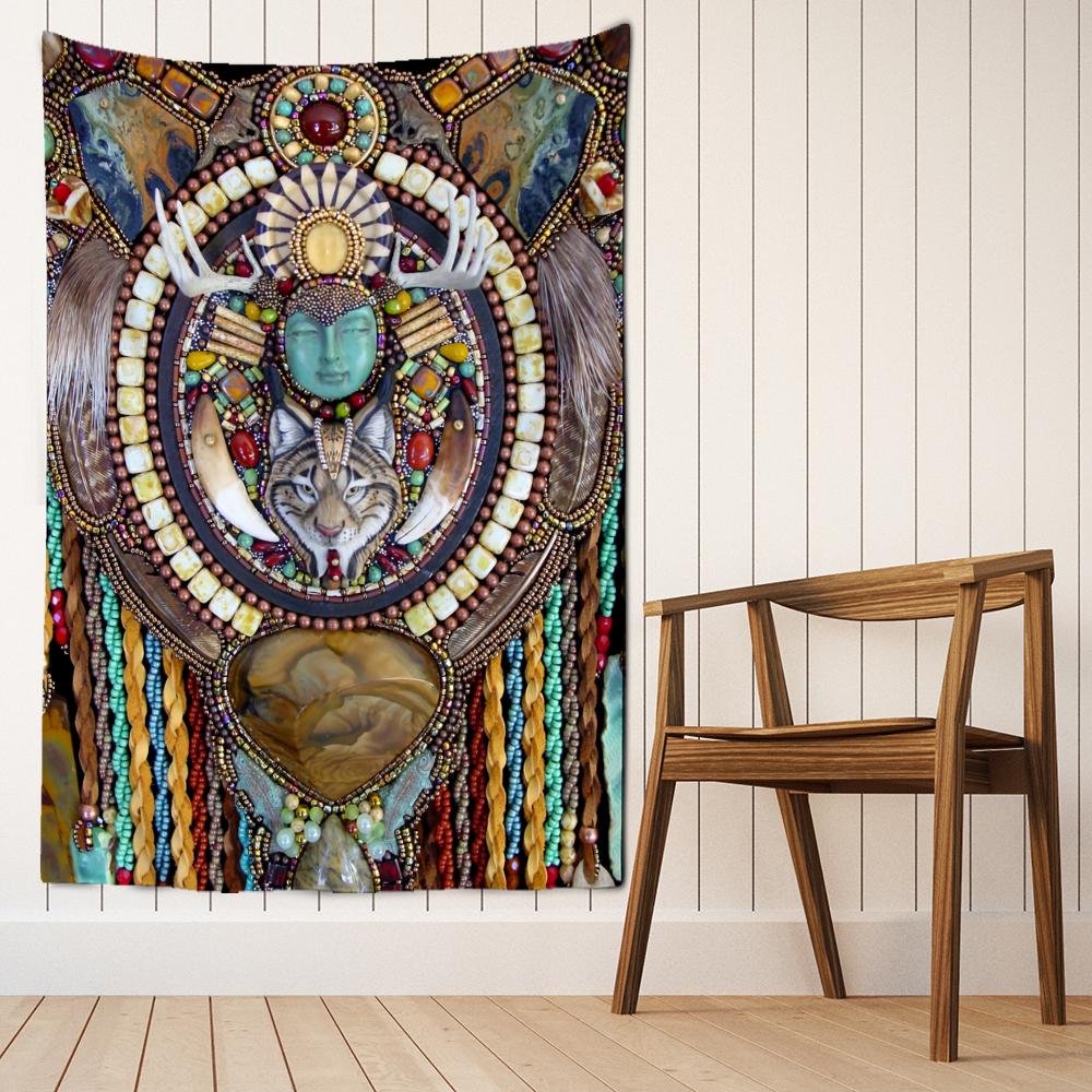 Owl Windbell Tapestry Wall Hanging Psychedelic Magic Bohemian Art TAPIZ Bed Sheet Dormitory Home Decor