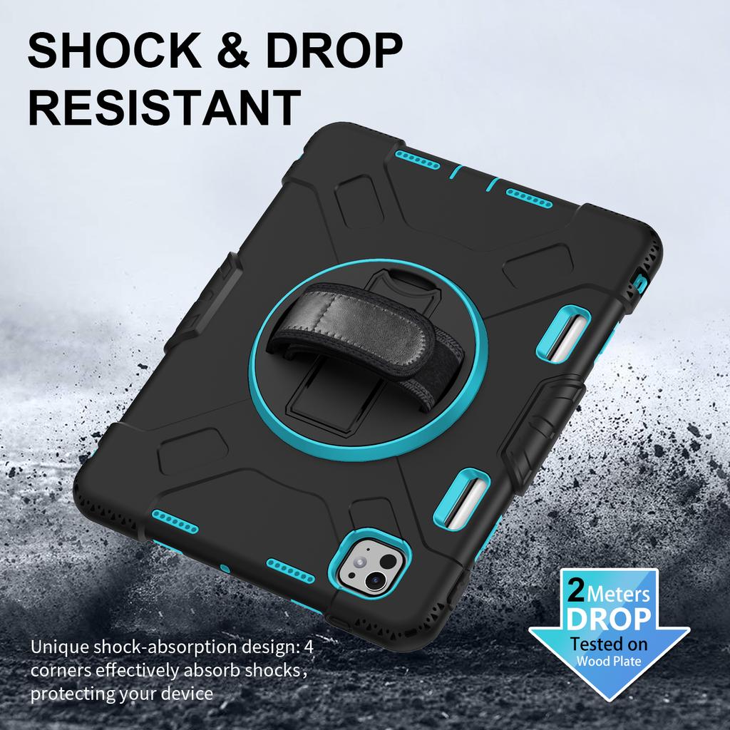 For iPad Pro 11 (2025)/11 (2024) Kickstand Case Anti-Scratch Tablet Cover with Shoulder Strap