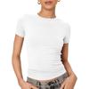 Womens Tops Trendy Basic Crew Neck Short Sleeve T Shirt Slim Fit Cute Crop Top Shirts Casual Women Summer Clothes