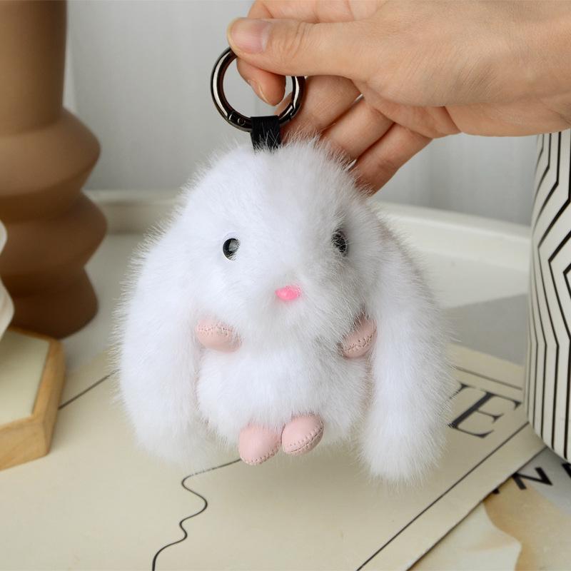 Adorable Rabbit Faux Fur Keychain Plush Doll Bag Charm