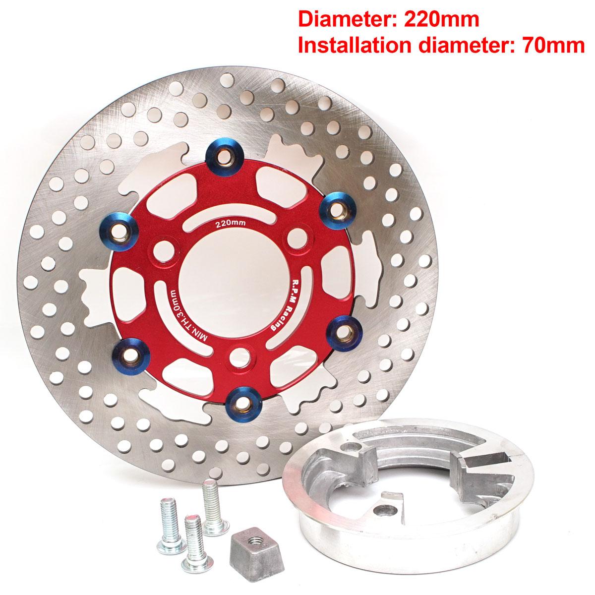 Motorcycle Scooter Double Brake Caliper Disc Brake Pump Adapter Bracket Brake Disc For Honda Yamaha Kawasaki Suzuki Dirt Bike 220 Disc Red