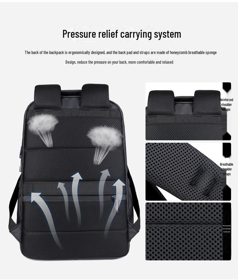 High-End Fashion Backpack: Lightweight, Waterproof, Unisex, Travel & Commuter Bag with Laptop Compartment