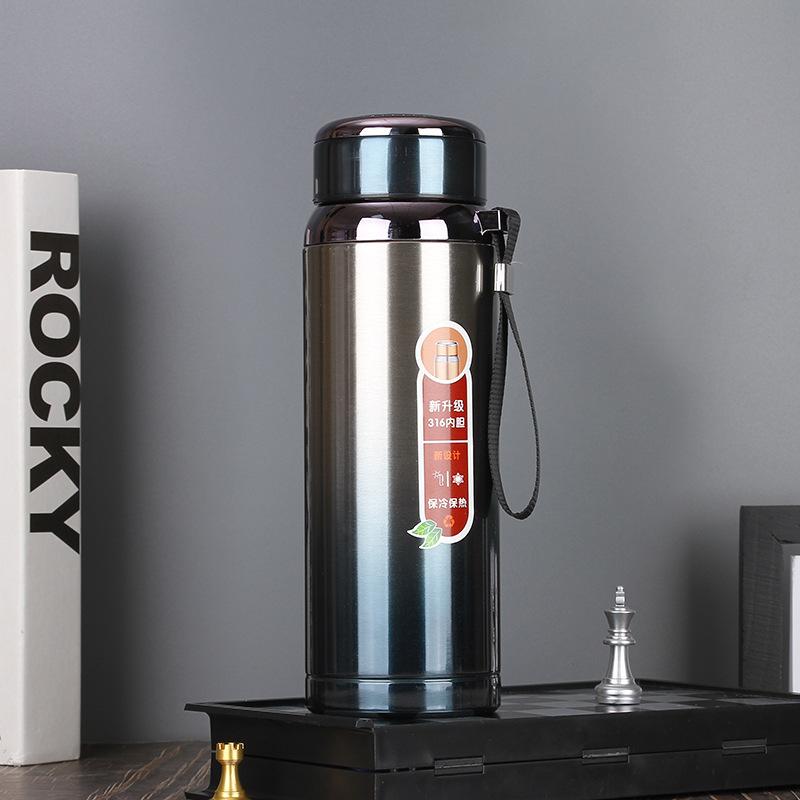 0.6/0.8/1/1.2/1.5L Stainless Steel Vacuum Flask Travel Sports Household Water Bottle Coffee Tea Water Bottle